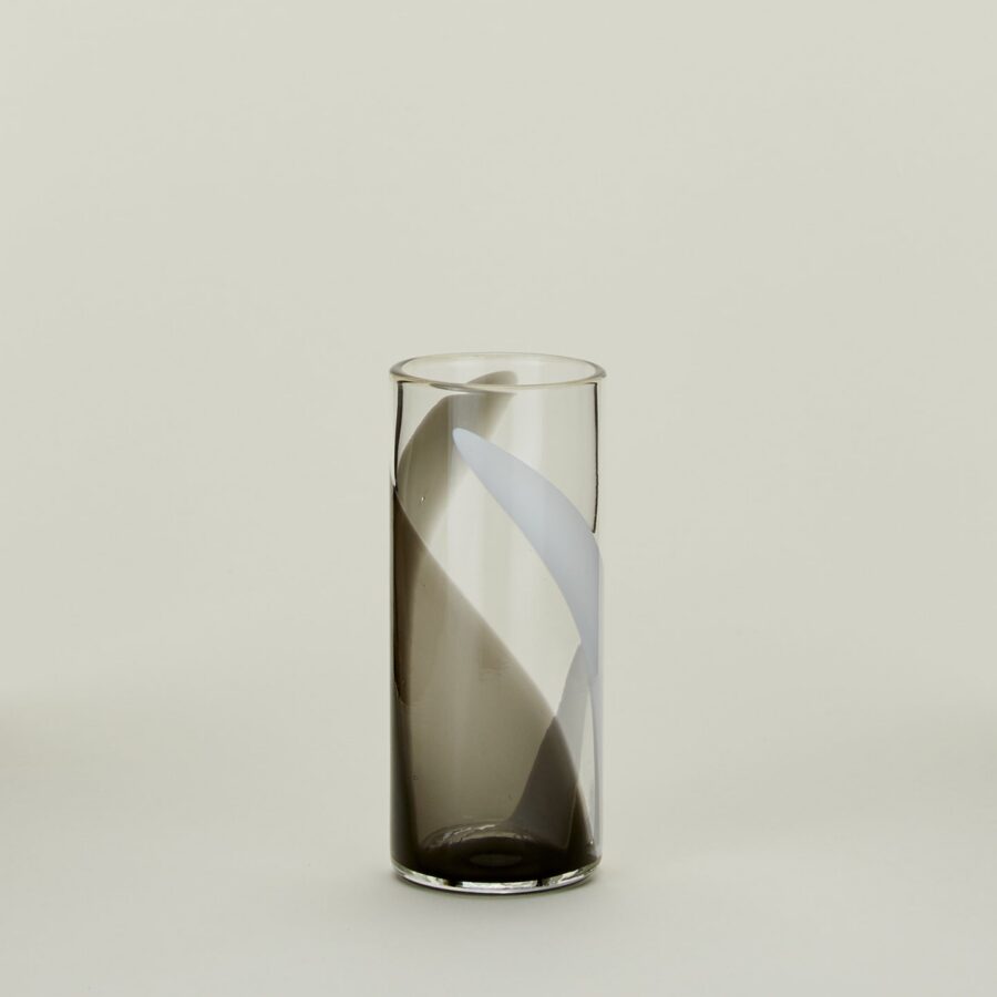 White Grey Hand-Blown Highball Glass