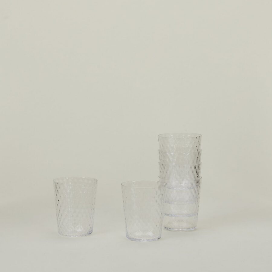 Clear Faceted Venetian-Style Glass Set